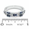 Thumbnail Image 2 of 0.75 CT. T.W. Diamond and Blue Sapphire Band in 14K White Gold