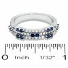 Thumbnail Image 3 of 0.75 CT. T.W. Diamond and Blue Sapphire Band in 14K White Gold