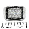 Thumbnail Image 3 of Men's 1.00 CT. T.W. Enhanced Black and White Diamond Cluster Ring in 14K White Gold