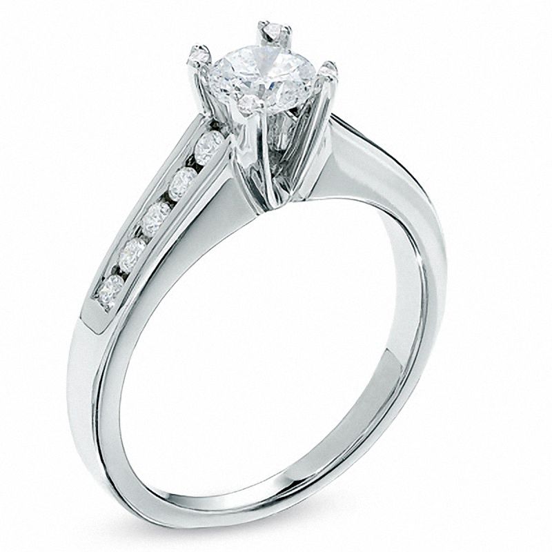 Main Image 2 of 0.75 CT. T.W. Certified Diamond Engagement Ring in 14K White Gold