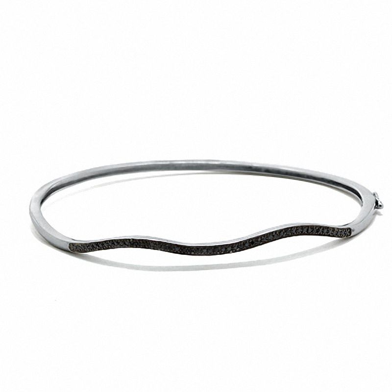 0.15 CT. T.W. Diamond Wavy Bangle in Sterling Silver|Peoples Jewellers