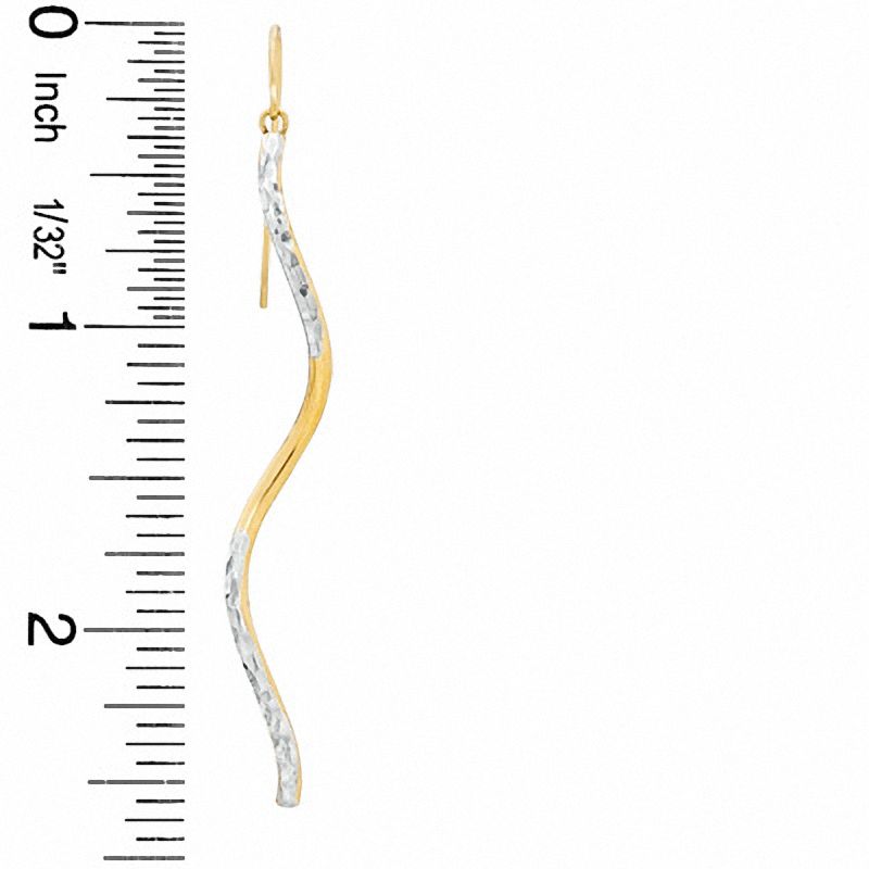 Main Image 2 of OroMagnifico™ Corkscrew Diamond-Cut Earrings in 14K Gold over Sterling Silver