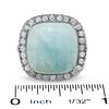 Thumbnail Image 2 of Cushion-Cut Blue Chalcedony Frame Ring in Sterling Silver with White Topaz Accents - Size 7