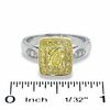 Thumbnail Image 3 of 1.29 CT. T.W. Certified Cushion-Cut Fancy Yellow Diamond Framed Ring in 18K White Gold