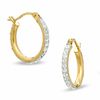 Thumbnail Image 1 of 14K Gold 15mm Crystal Hoop Earrings