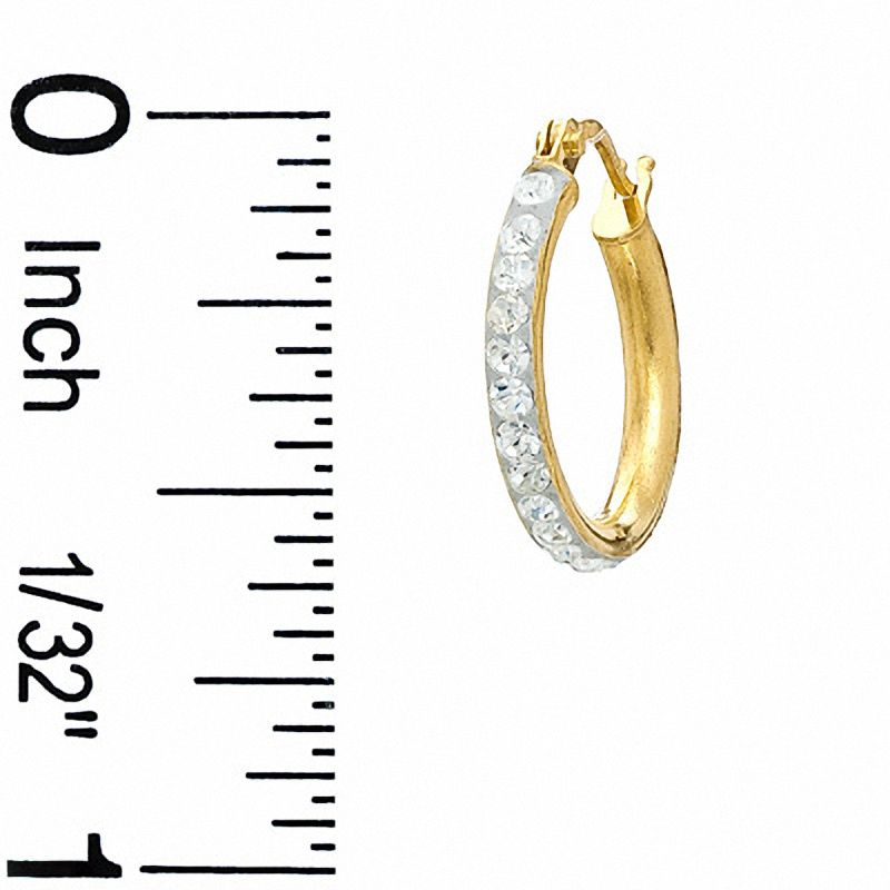 Main Image 2 of 14K Gold 15mm Crystal Hoop Earrings