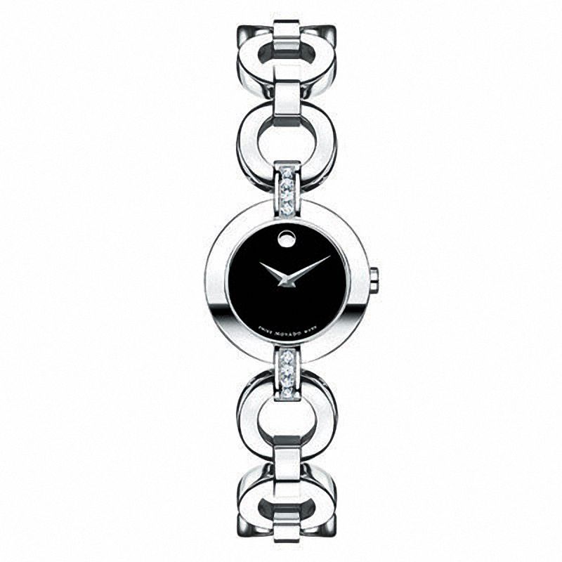 Ladies' Movado Bela Moda Stainless Steel Bangle Watch with Diamond Accents (Model: 0605855)|Peoples Jewellers