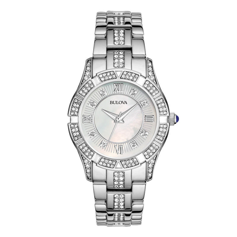 Ladies' Bulova Crystal Accent Watch with Mother-of-Pearl Dial (Model: 96L116)|Peoples Jewellers