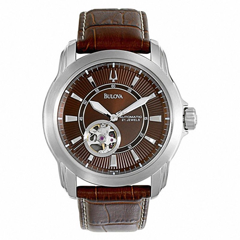 Men's Bulova Automatic Strap Watch with Brown Dial (Model: 96A108)|Peoples Jewellers