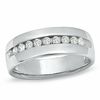 Thumbnail Image 1 of Men's 0.50 CT. T.W. Channel Set Diamond Wedding Band in 14K White Gold