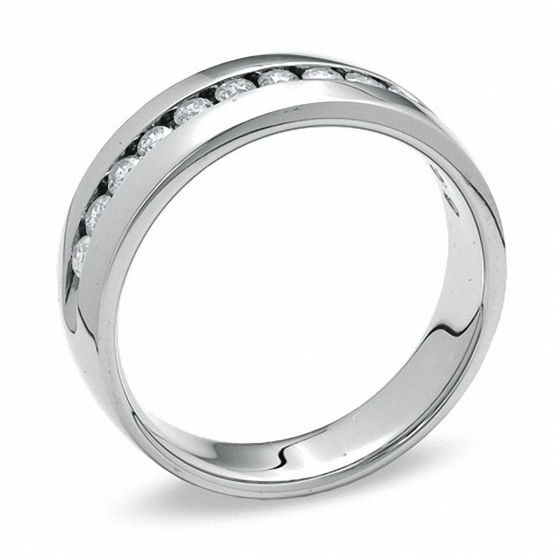 Men's 0.50 CT. T.W. Channel Set Diamond Wedding Band in 14K White Gold