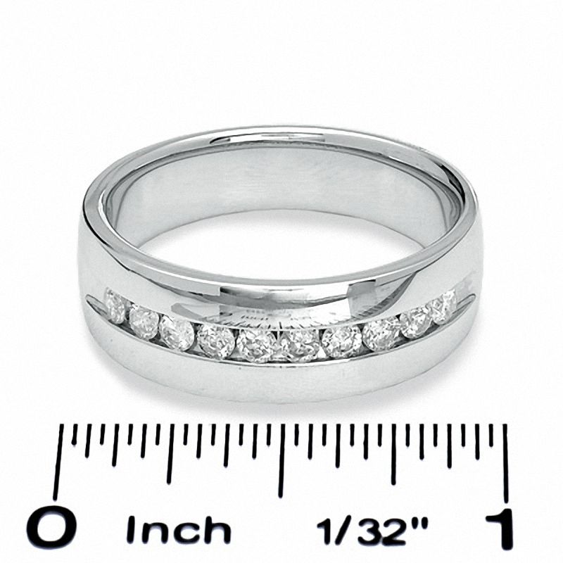 Men's 0.50 CT. T.W. Channel Set Diamond Wedding Band in 14K White Gold