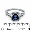 Thumbnail Image 3 of Emerald-Cut Blue Sapphire and Diamond Ring in 10K White Gold