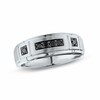 Thumbnail Image 0 of Men's 0.25 CT. T.W. Black Diamond Band in 14K White Gold