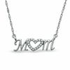 Diamond Accent Mom Heart Necklace in Sterling Silver