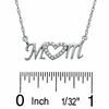 Diamond Accent Mom Heart Necklace in Sterling Silver