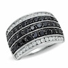 Thumbnail Image 1 of 2.00 CT. T.W. Enhanced Black and White Diamond Race Track Ring in 10K White Gold