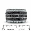 Thumbnail Image 3 of 2.00 CT. T.W. Enhanced Black and White Diamond Race Track Ring in 10K White Gold