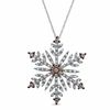 Thumbnail Image 1 of 0.50 CT. T.W. Champagne and White Diamond Snowflake Pendant in 10K White Gold