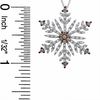 Thumbnail Image 2 of 0.50 CT. T.W. Champagne and White Diamond Snowflake Pendant in 10K White Gold