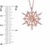 Thumbnail Image 2 of 0.20 CT. T.W. Diamond Snowflake Pendant in 10K Rose Gold