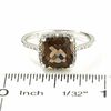 Thumbnail Image 2 of Cushion-Cut Smoky Quartz Ring in 14K White Gold with Diamond Accents