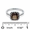 Thumbnail Image 3 of Cushion-Cut Smoky Quartz Ring in 14K White Gold with Diamond Accents