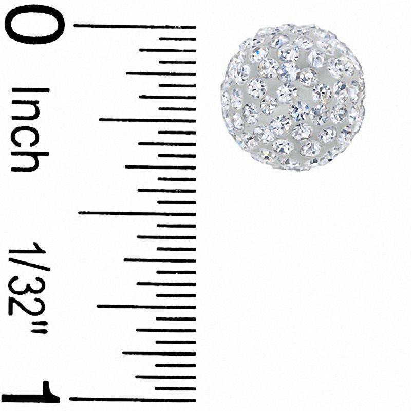 Main Image 2 of 8.0mm Crystal Ball Stud Earrings in 14K Gold
