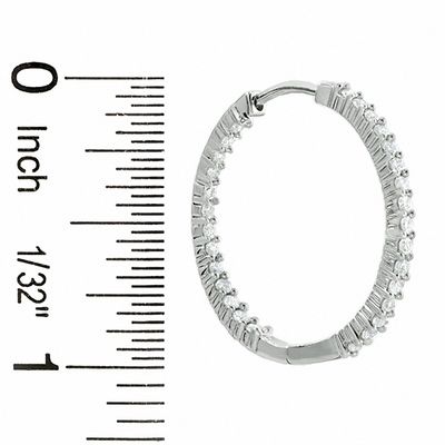 1.00 CT. T.W. Diamond Front and Back Hoop Earrings in 14K White Gold
