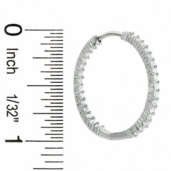 1.00 CT. T.W. Diamond Front and Back Hoop Earrings in 14K White Gold
