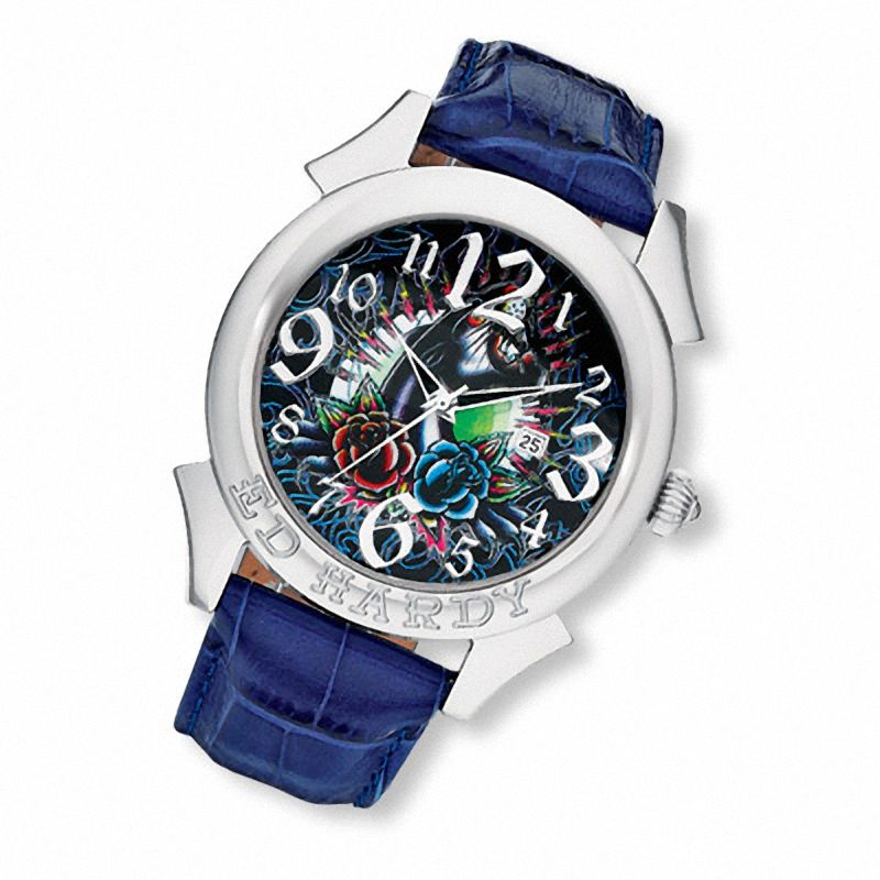 Main Image 1 of Ed Hardy Blue Revolution Watch (Model: RE-PT)