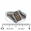 Thumbnail Image 3 of 0.50 CT. T.W. Champagne and White Diamond Overlap Ring in 10K White Gold
