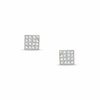 14K Gold Crystal Square Stud Earrings