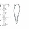 Thumbnail Image 2 of 0.25 CT. T.W. Diamond Curvy Hoop Earrings in 10K White Gold