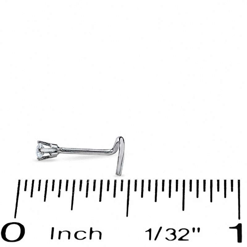 Main Image 2 of Nose Stud in 14K White Gold with Round Diamond Accent