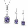 Thumbnail Image 1 of Cushion-Cut Amethyst Pendant and Earrings Set in Sterling Silver