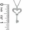 Thumbnail Image 1 of 0.05 CT. T.W. Diamond Small Heart Key Pendant in Sterling Silver