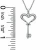 0.05 CT. T.W. Diamond Small Heart Key Pendant in Sterling Silver