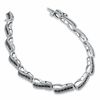 Thumbnail Image 2 of 1.00 CT. T.W. Enhanced Black and White Diamond Wave Bracelet in Sterling Silver
