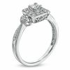 0.33 CT. T.W. Princess-Cut Diamond Framed Milgrain Engagement Ring in 14K White Gold