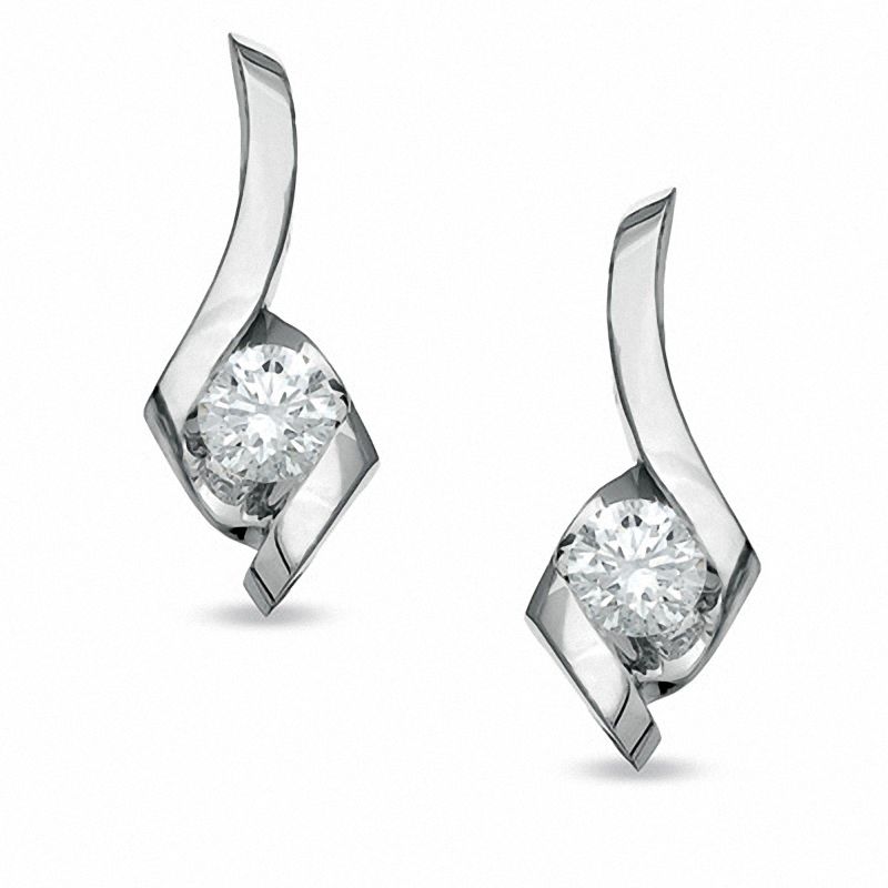 Main Image 1 of Sirena™ 0.33 CT. T.W. Diamond Solitaire Stud Earrings in 14K White Gold