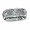 Thumbnail Image 1 of Triton Men's 8.0mm Comfort Fit Tungsten Carbide Crisscross Wedding Band - Size 10