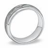 Thumbnail Image 2 of Triton Men's 8.0mm Comfort Fit Tungsten Carbide Crisscross Wedding Band - Size 10