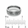 Thumbnail Image 3 of Triton Men's 8.0mm Comfort Fit Tungsten Carbide Crisscross Wedding Band - Size 10