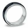 Thumbnail Image 1 of Triton Men's 8.0mm Comfort Fit Tungsten Carbide and Ceramic Panel Wedding Band - Size 10