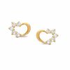 Thumbnail Image 1 of Child's Cubic Zirconia Heart Earrings in 14K Gold
