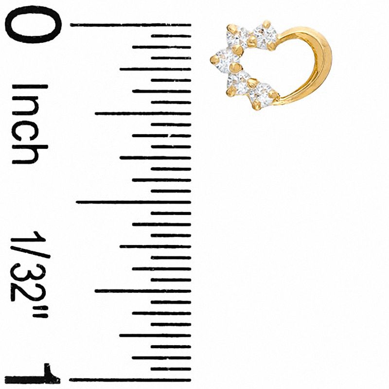 Main Image 2 of Child's Cubic Zirconia Heart Earrings in 14K Gold