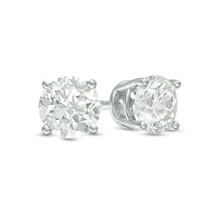 Main Image 1 of 1.20 CT. T.W. Diamond Solitaire Stud Earrings in 14K White Gold