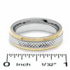 Thumbnail Image 1 of Men's 6.0mm Sparkle Centre Band in Sterling Silver and 14K Gold