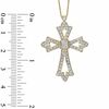 Thumbnail Image 2 of 0.25 CT. T.W. Diamond Open Pointed Cross Pendant in 10K Gold